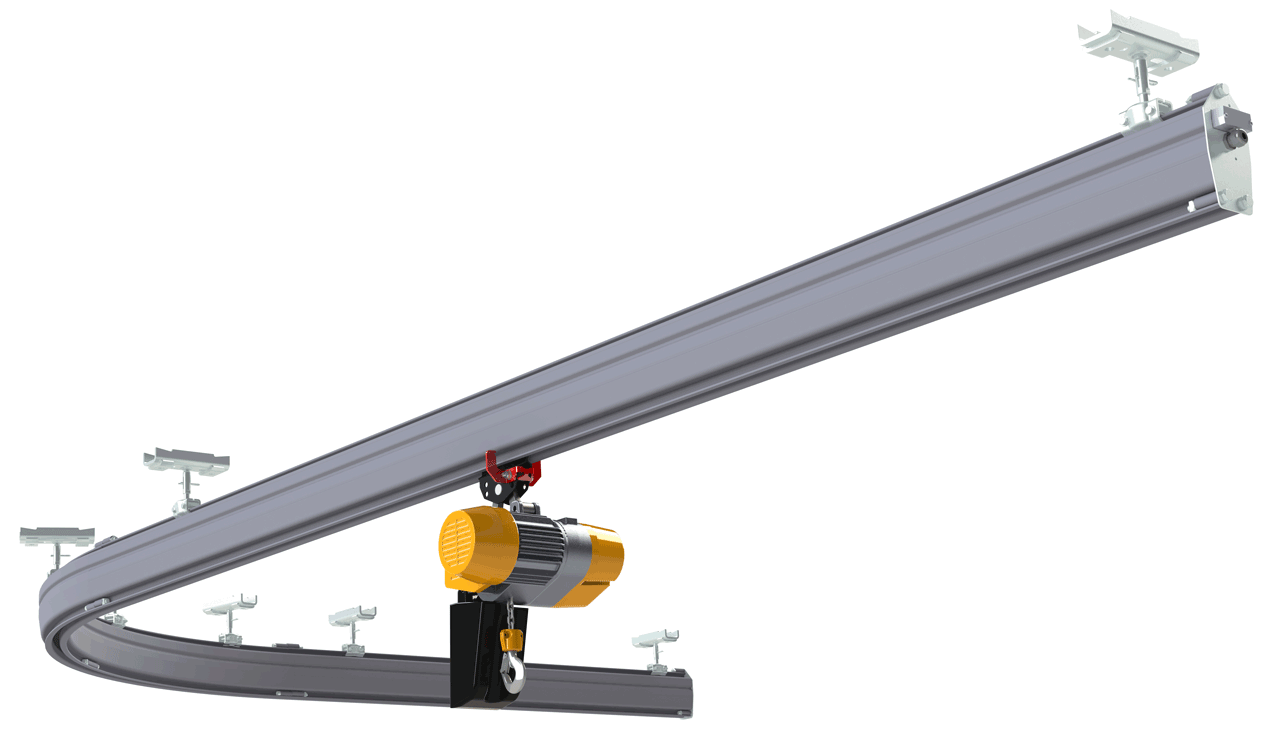Monorail en acier avec courbes