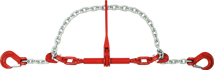Chaîne d'arrimage RS-5H avec tendeur à rochet avec crochets de raccourcissement intégrés, grade 8